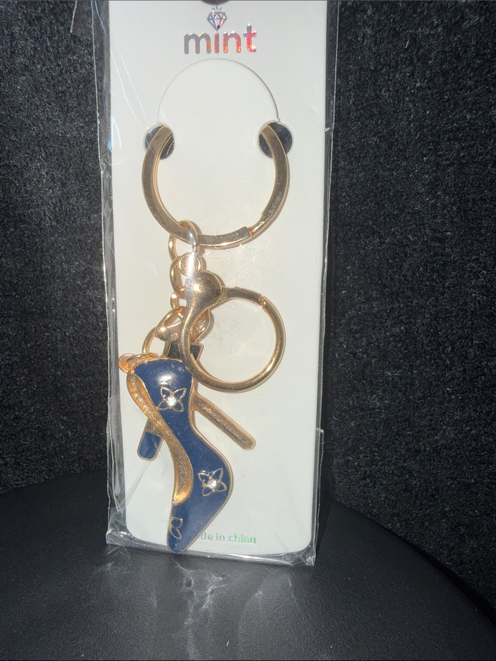 Mint Navy and Gold High Heel Shoe Keychain by Mint